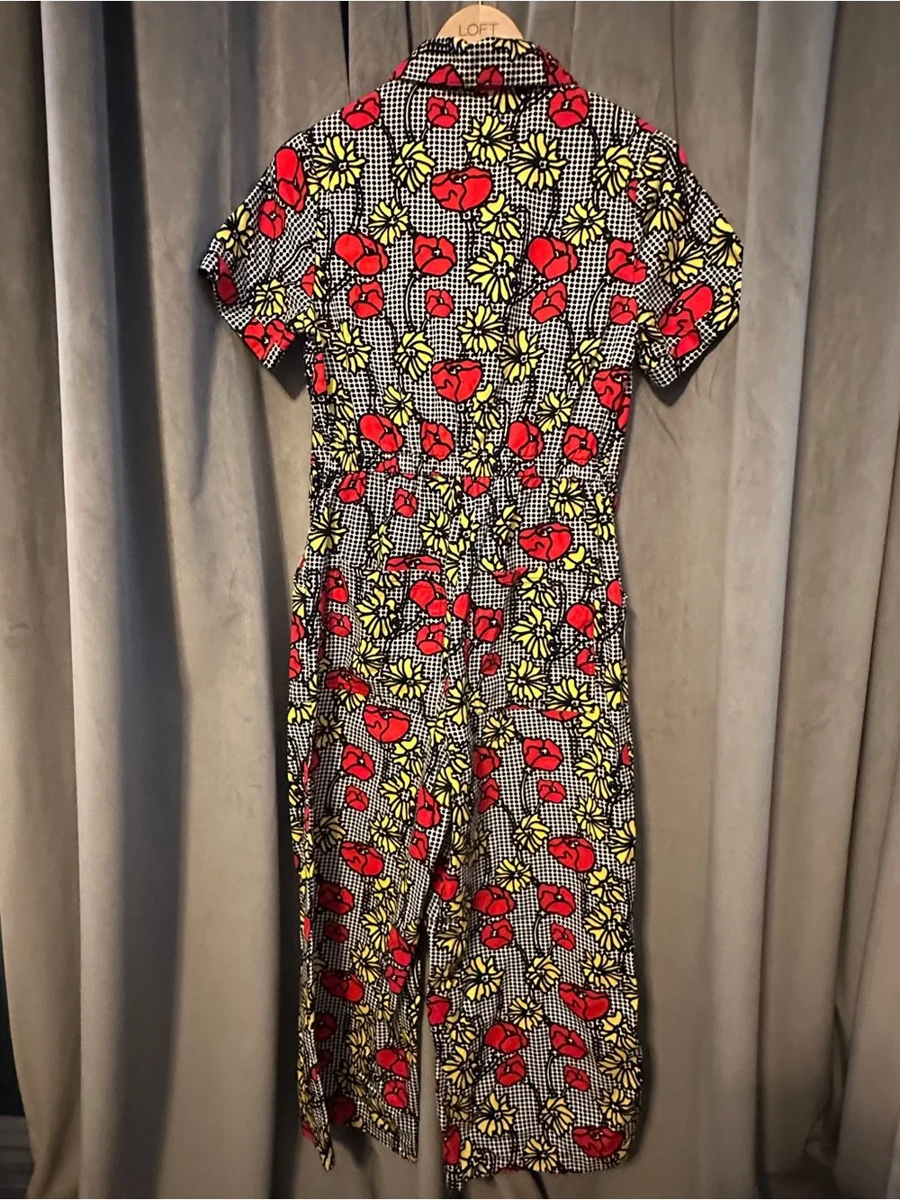 Lucy & Yak Ragan Short Sleeve Jumpsuit- Poppy Print size US 6 - Picture 6 of 9
